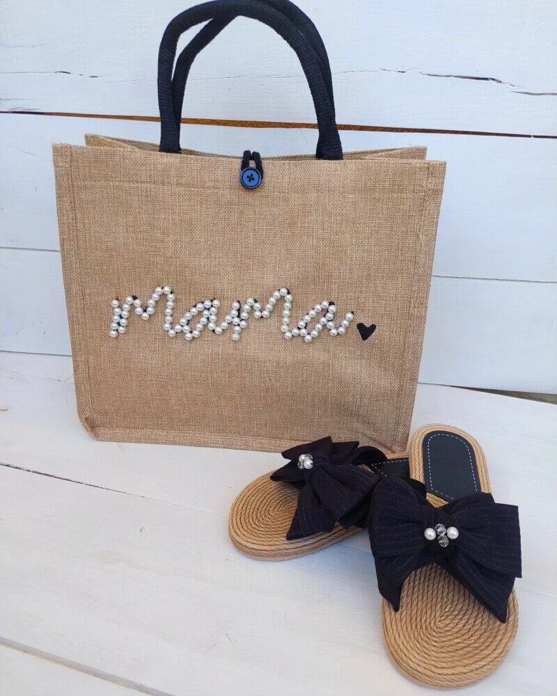 Ψάθινη τσάντα ”Mama bag”